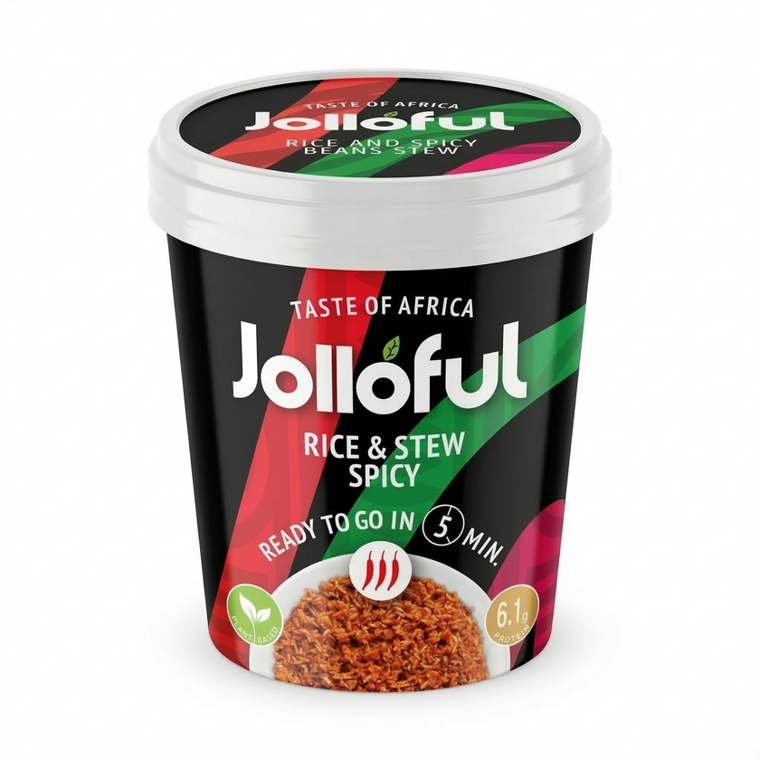 Jolloful spicy rice and stew meal